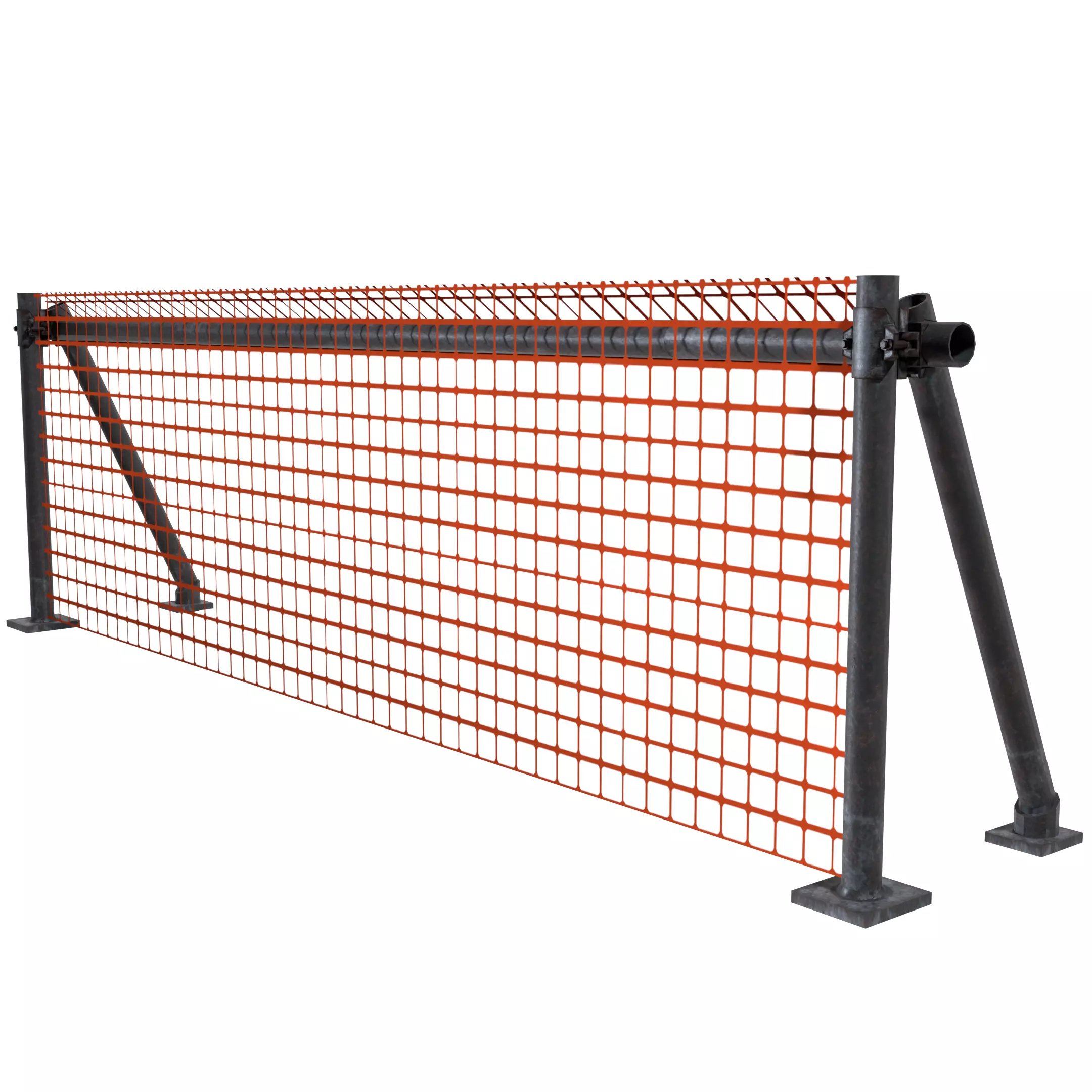 Event Safety Festival Metal Barrier Low-poly 3D model_0