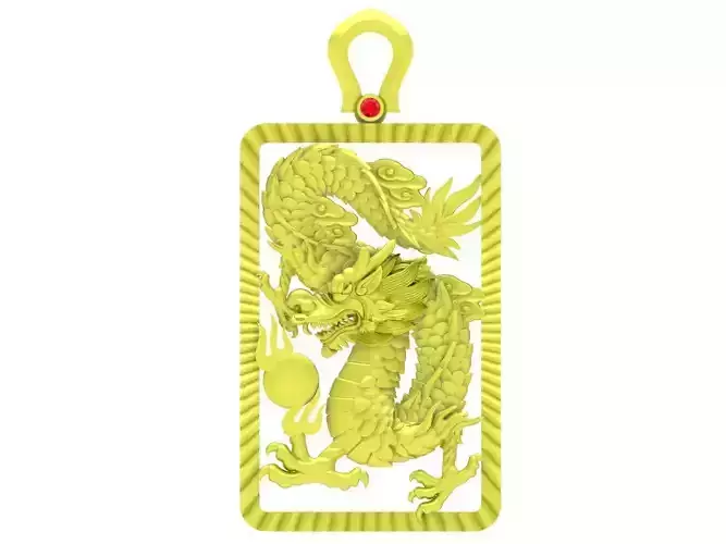 Elegant Asian Zodiac Dragon Pendant 3989 3D print model