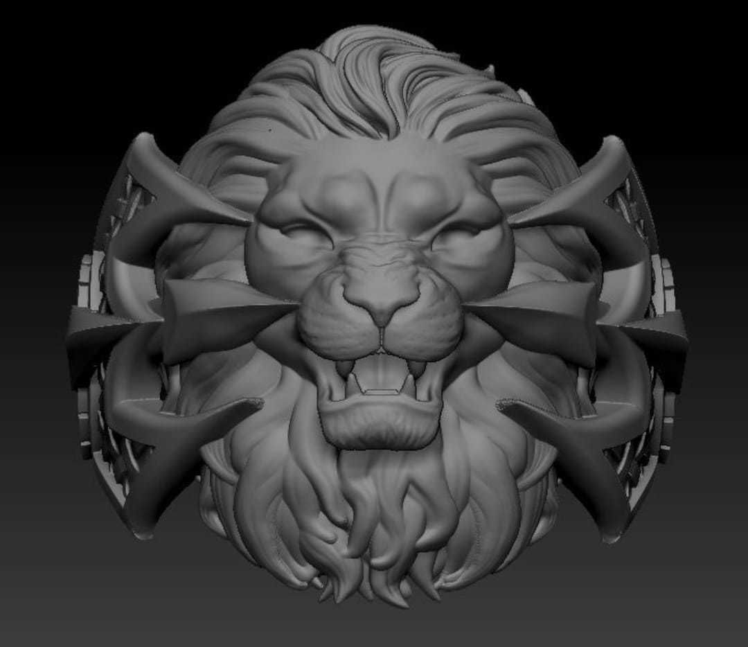 lion ring 3D model_1