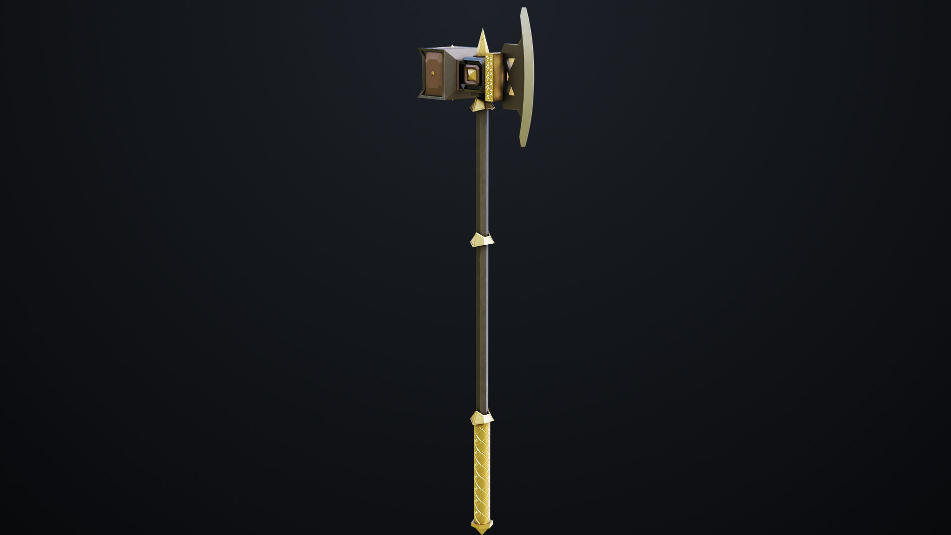 Battle Hammer 07 All PBR Unity UE V-Ray Textures Included Low-poly 3D model_6