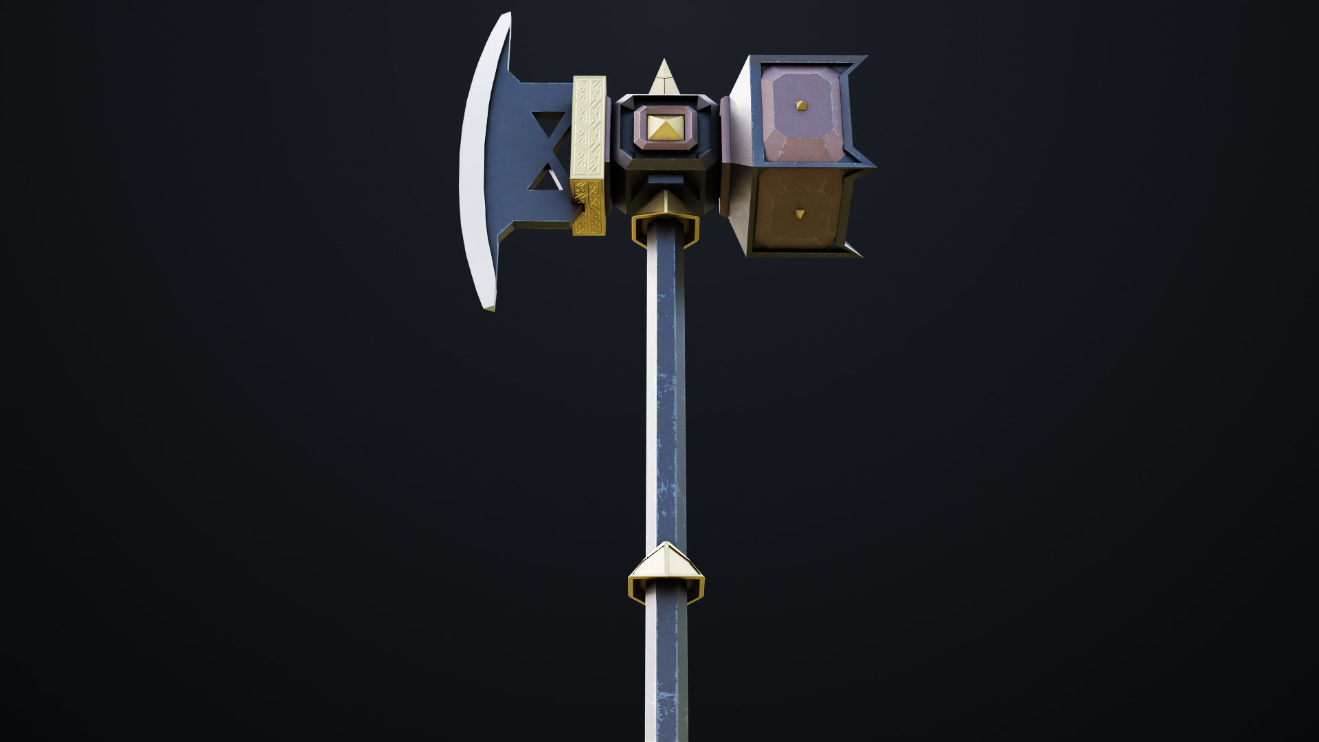 Battle Hammer 07 All PBR Unity UE V-Ray Textures Included Low-poly 3D model_19