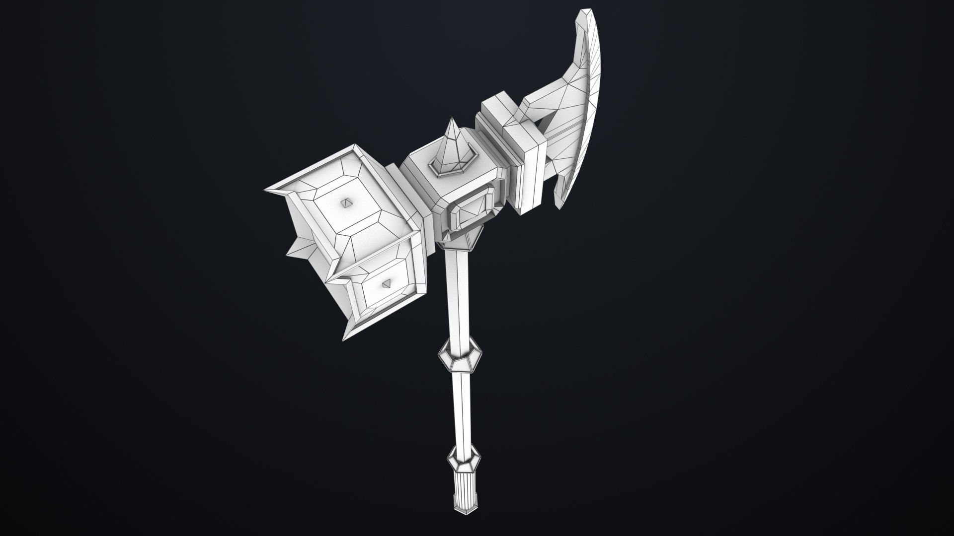 Battle Hammer 07 All PBR Unity UE V-Ray Textures Included Low-poly 3D model_27