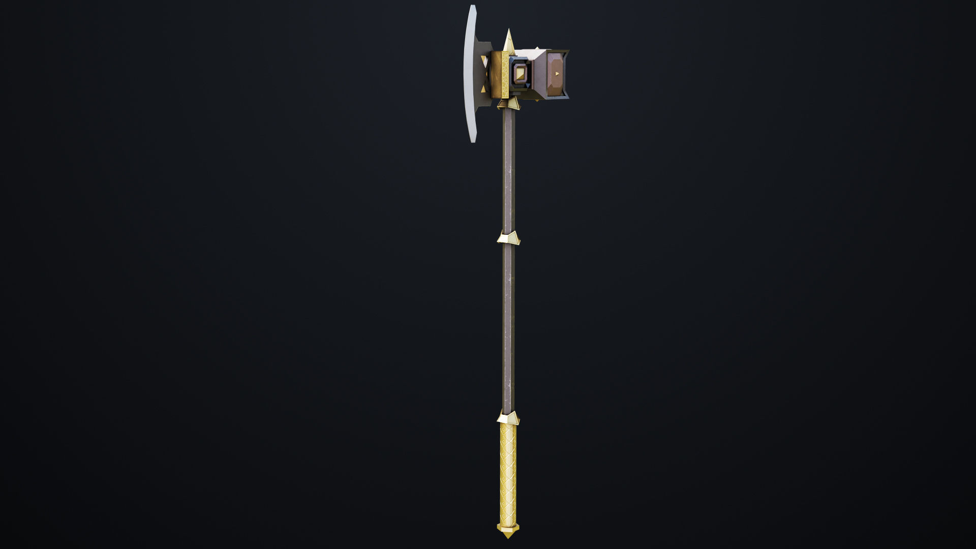 Battle Hammer 07 All PBR Unity UE V-Ray Textures Included Low-poly 3D model_20