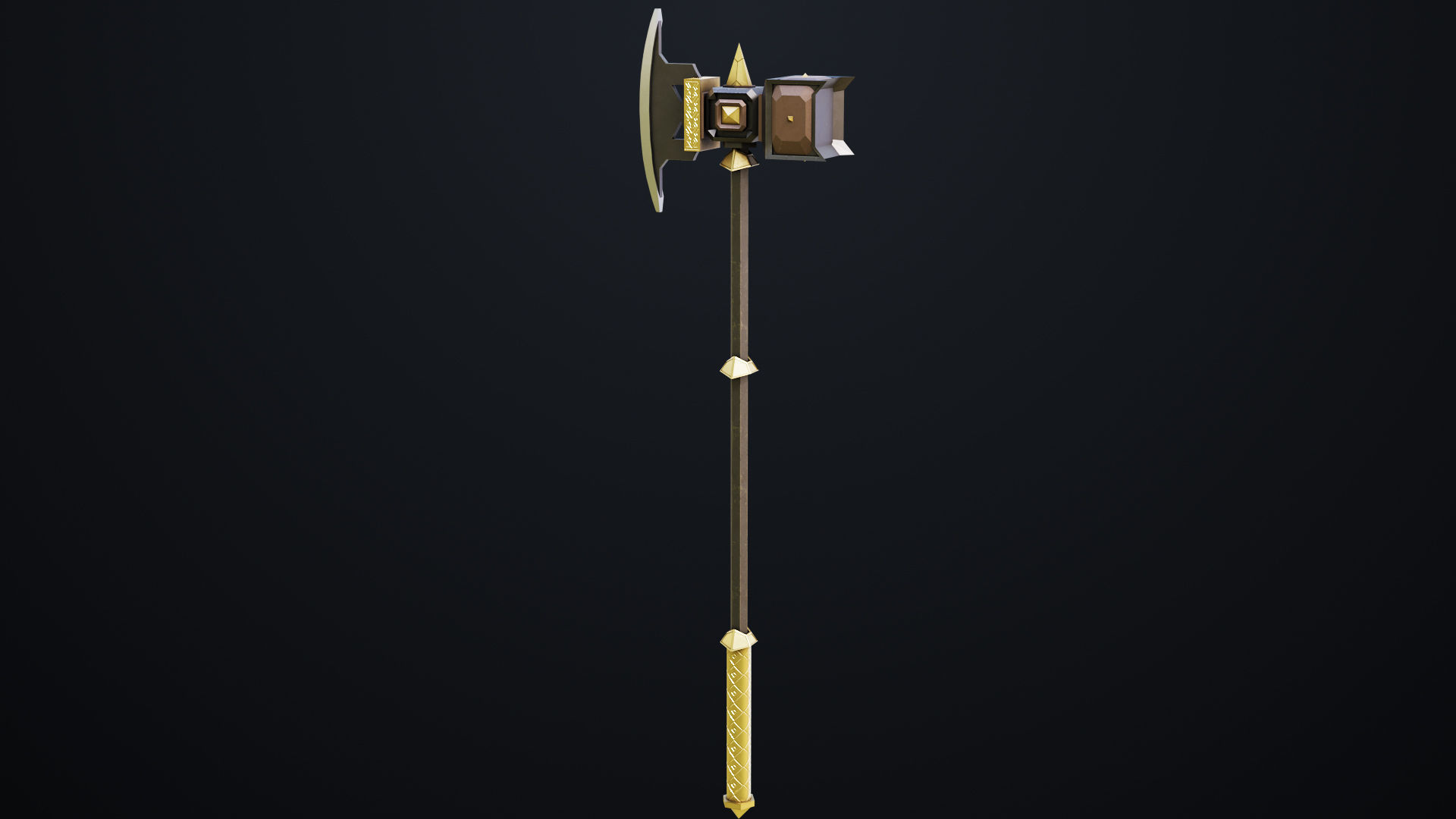 Battle Hammer 07 All PBR Unity UE V-Ray Textures Included Low-poly 3D model_4