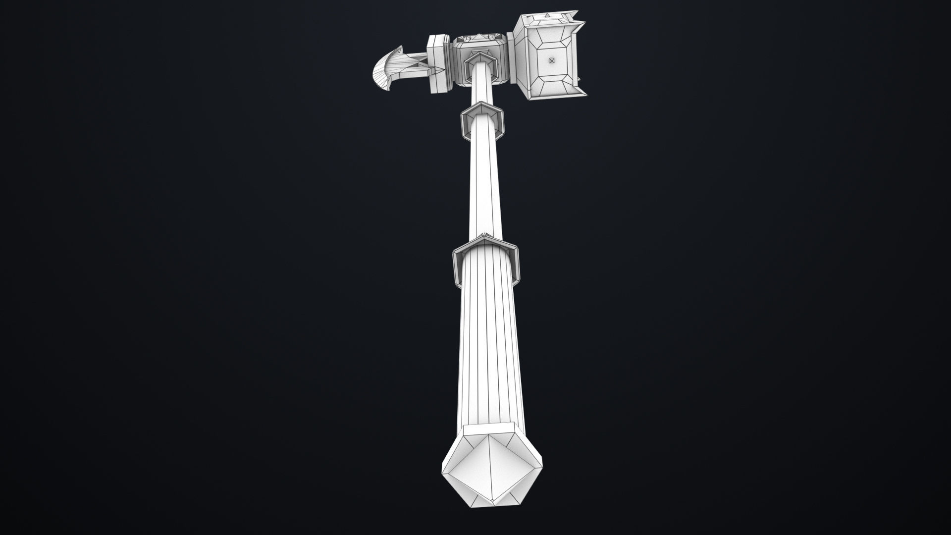 Battle Hammer 07 All PBR Unity UE V-Ray Textures Included Low-poly 3D model_24