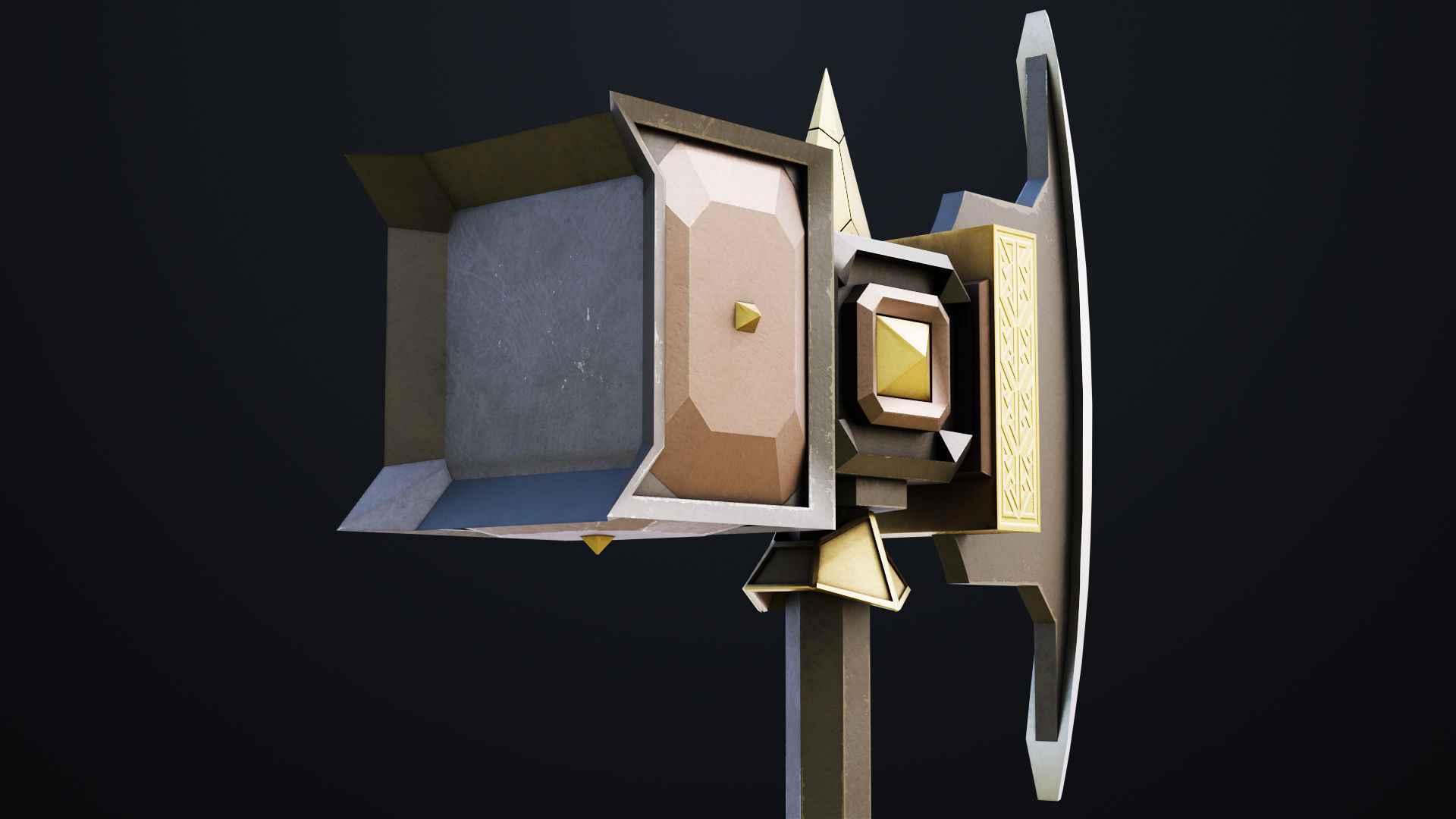 Battle Hammer 07 All PBR Unity UE V-Ray Textures Included Low-poly 3D model_9