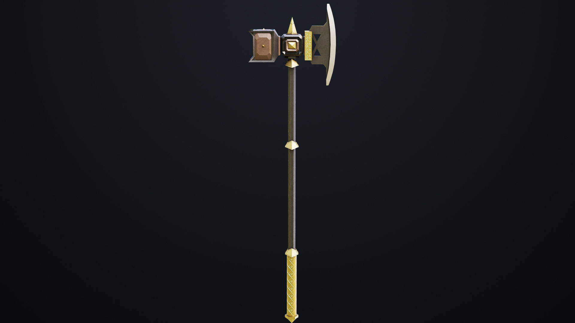 Battle Hammer 07 All PBR Unity UE V-Ray Textures Included Low-poly 3D model_1