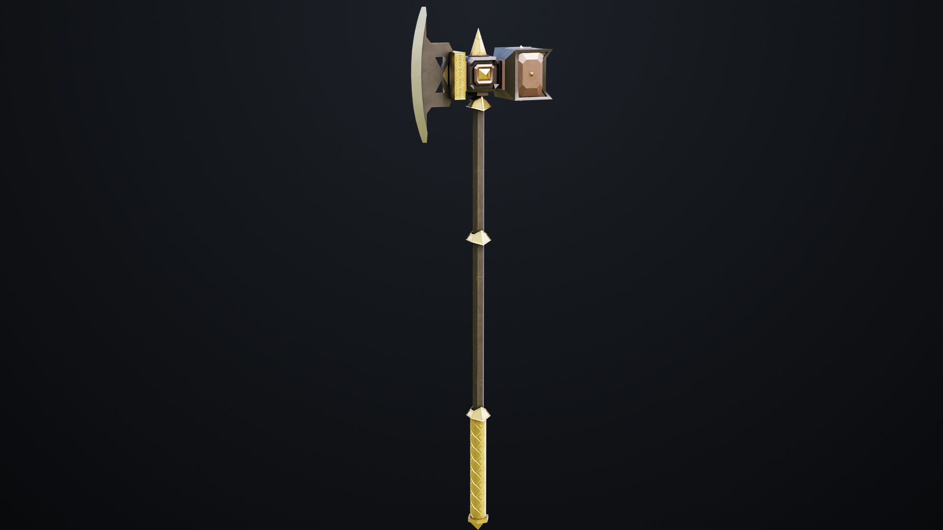 Battle Hammer 07 All PBR Unity UE V-Ray Textures Included Low-poly 3D model_5