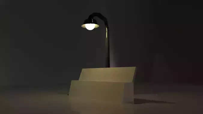 Lampposts and benches