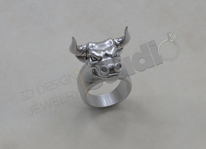 Beautiful detailed bull head 3d model 3D print model