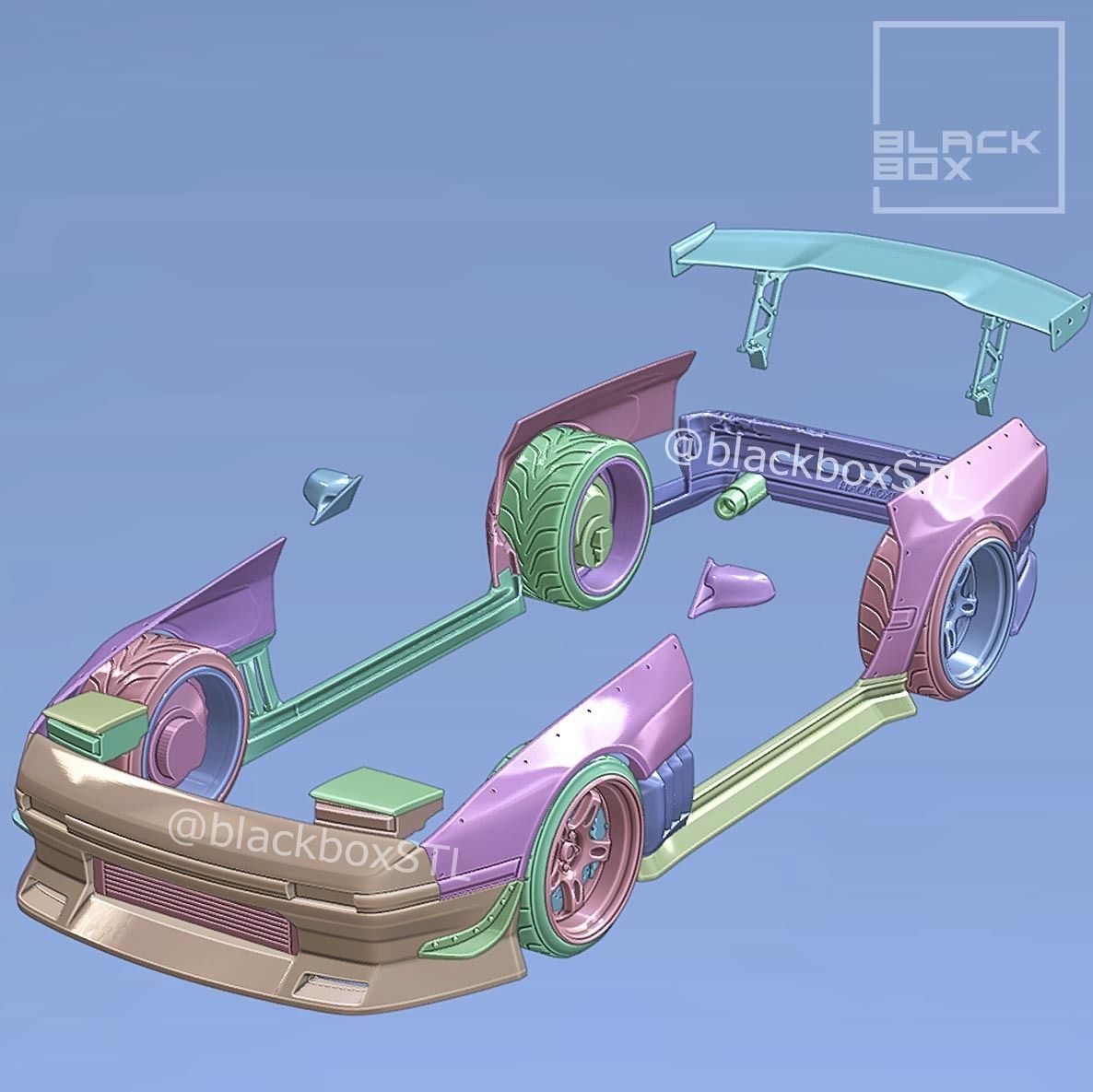 BODYKIT For RX7 FC3 Aoshima 1-24th modelkit 3D print model_8