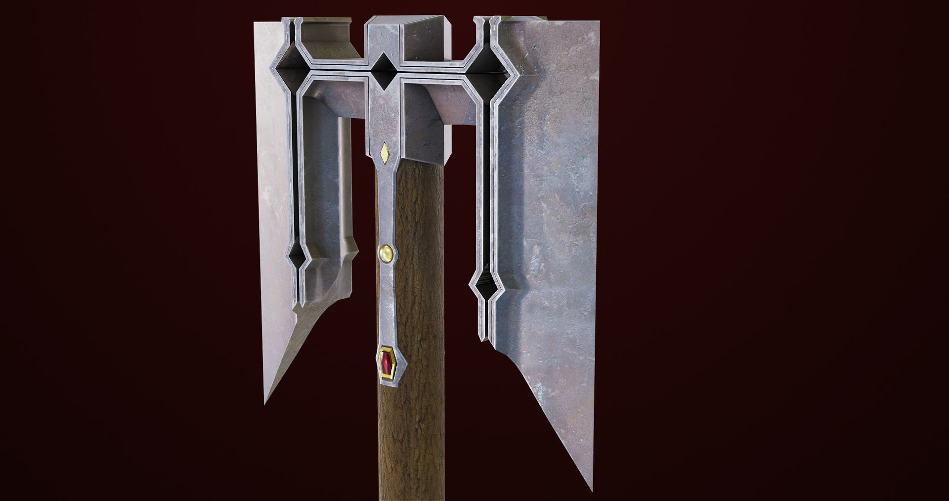 Battle Hammer 08 All PBR Unity UE V-Ray Textures Included Low-poly 3D model_13