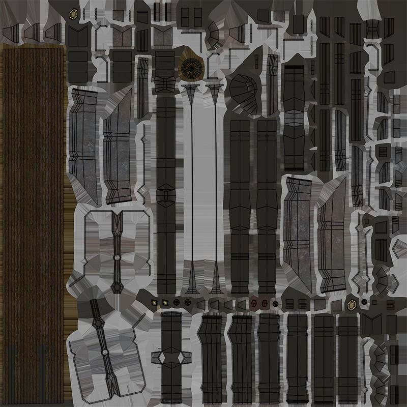 Battle Hammer 08 All PBR Unity UE V-Ray Textures Included Low-poly 3D model_30