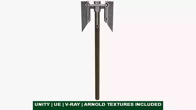 Battle Hammer 08 All PBR Unity UE V-Ray Textures Included Low-poly 3D model