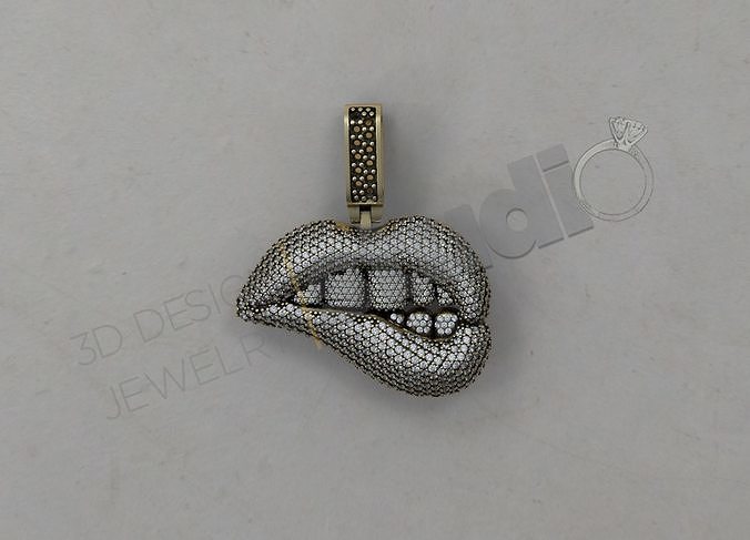 Luxury detailed lips pendant 3d model 3D print model