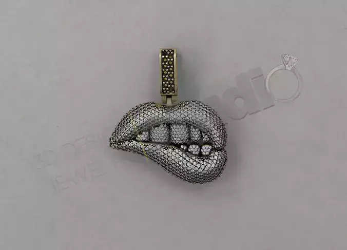 Luxury detailed lips pendant 3d model