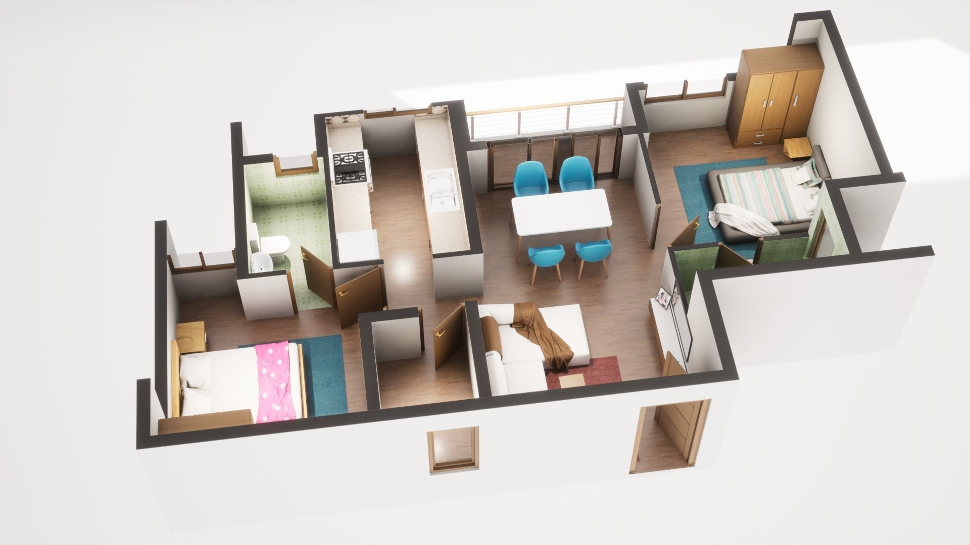 3D Floor Plan Model 21 3D model_2