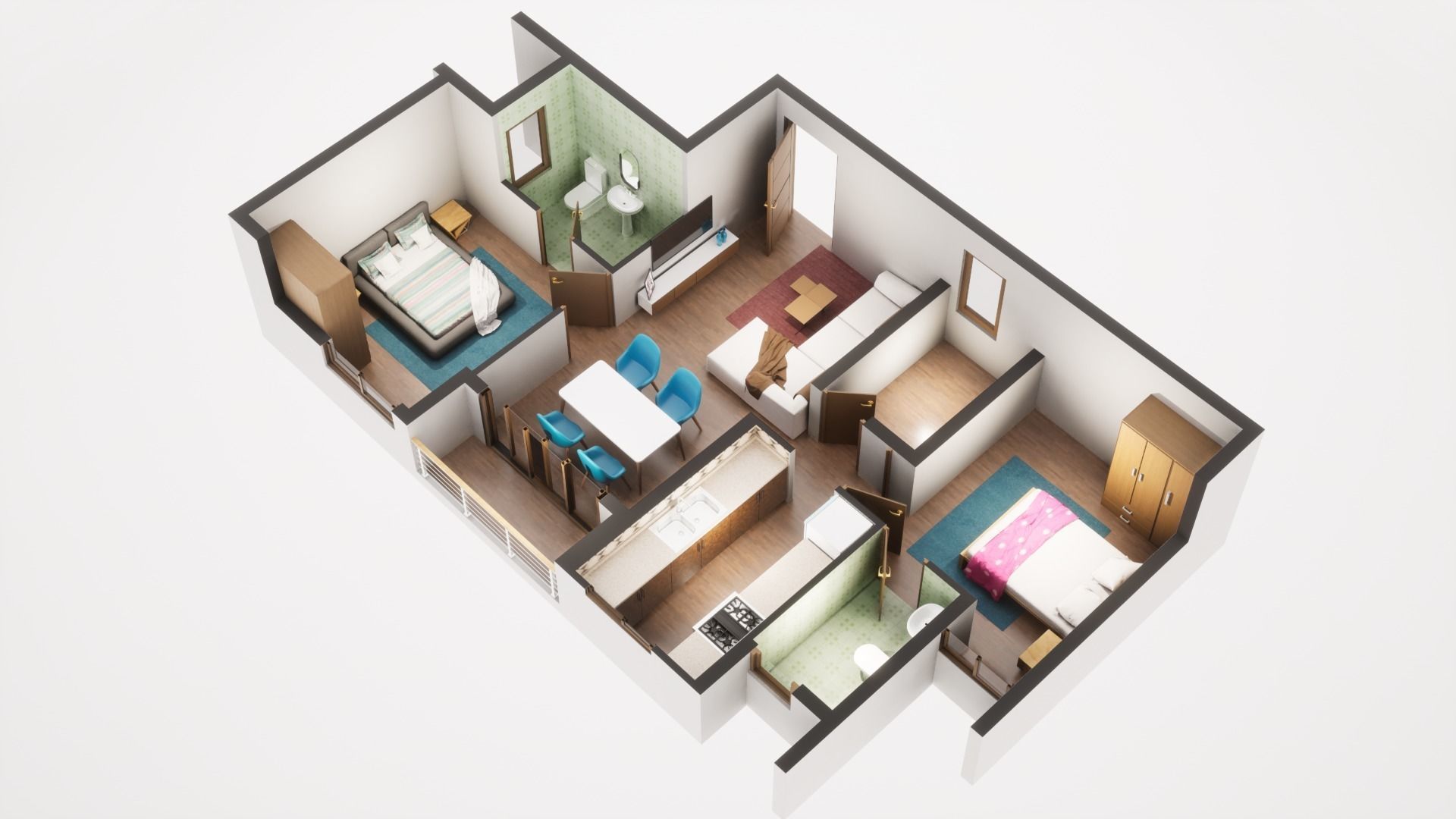 3D Floor Plan Model 21 3D model_1