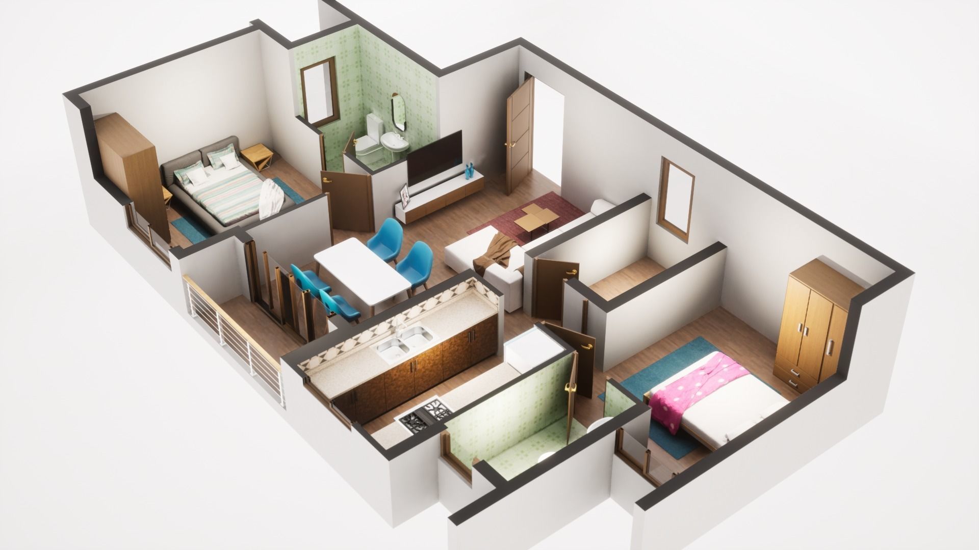 3D Floor Plan Model 21 3D model_4