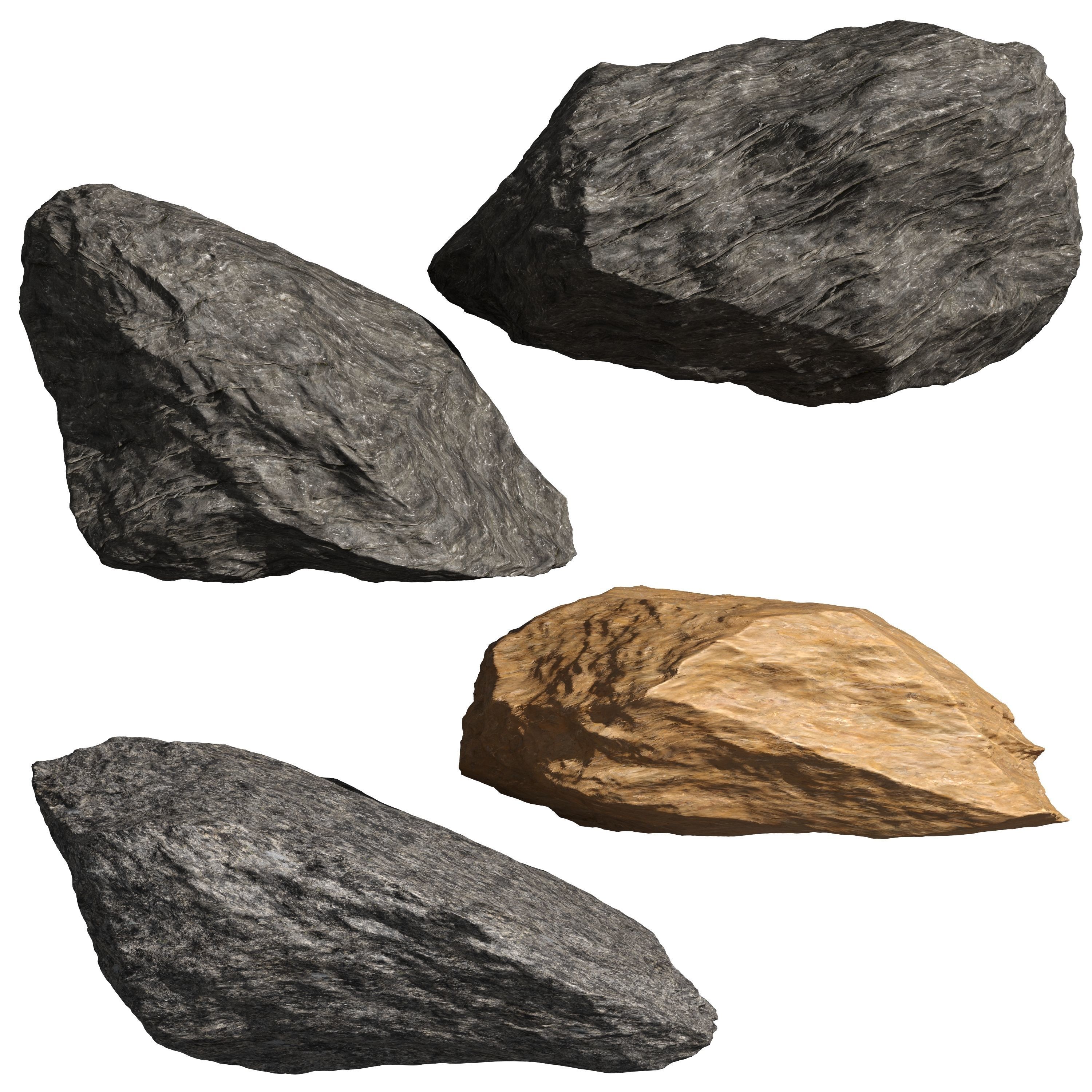 Stone Set 5 C rock 3D model_1