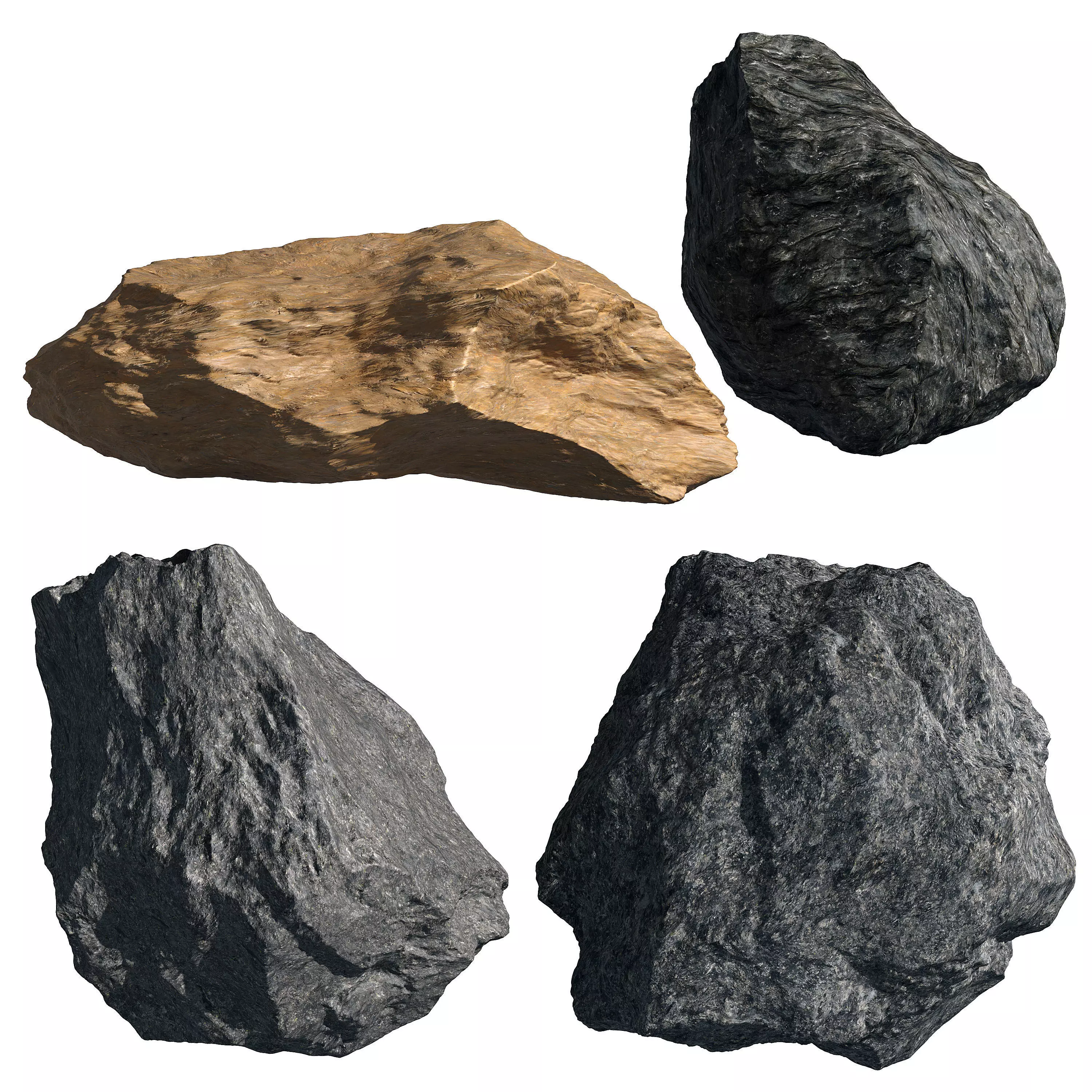 Stone Set 5 C rock 3D model_0