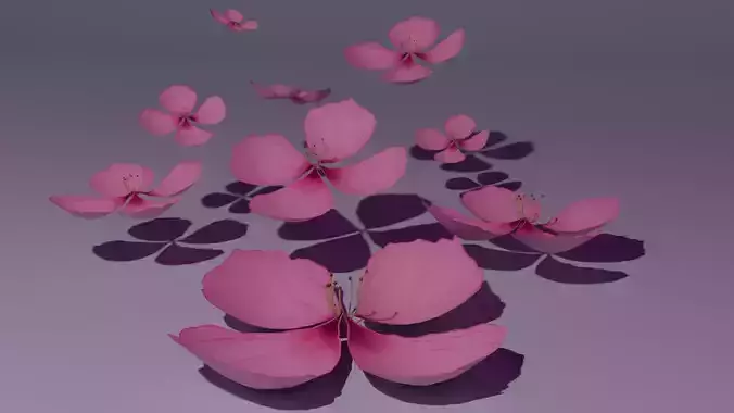 Sakura Flower Low-poly 3D model