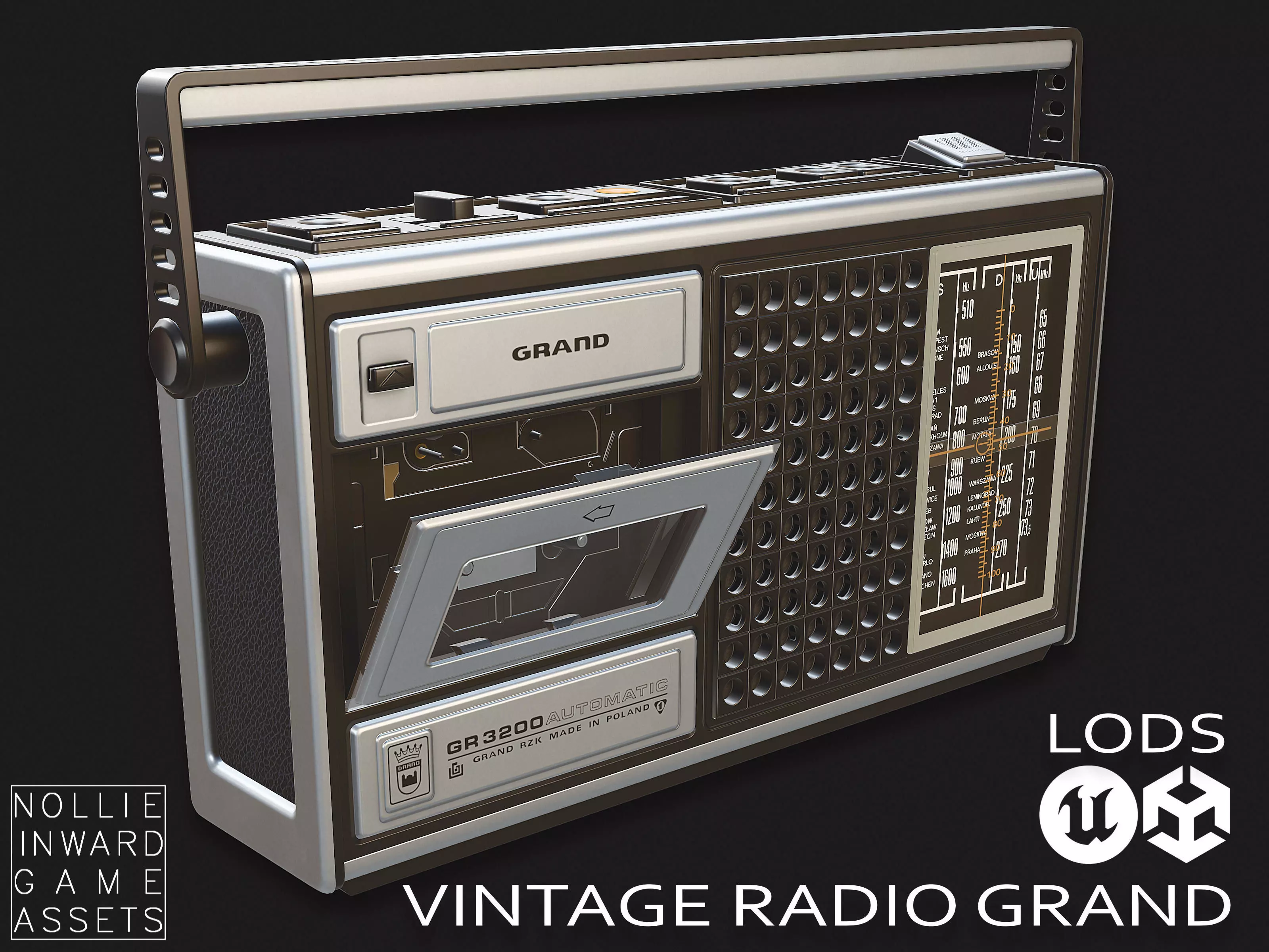 Soviet Radio Grand Clean - Game Ready Hero Prop Low-poly 3D model