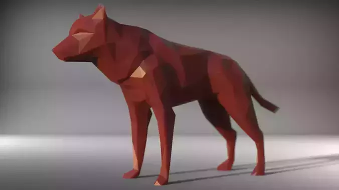 wolf low poly printable Low-poly 3D model