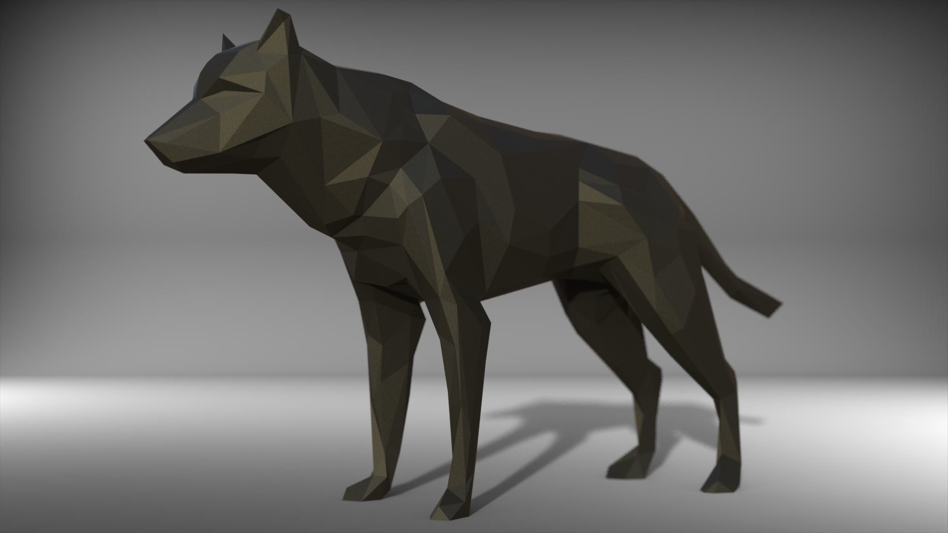wolf low poly printable Low-poly 3D model_5