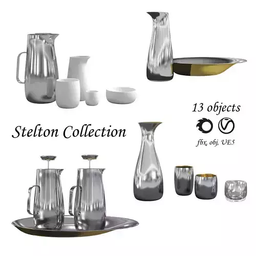 Stelton collection tea set  3D model