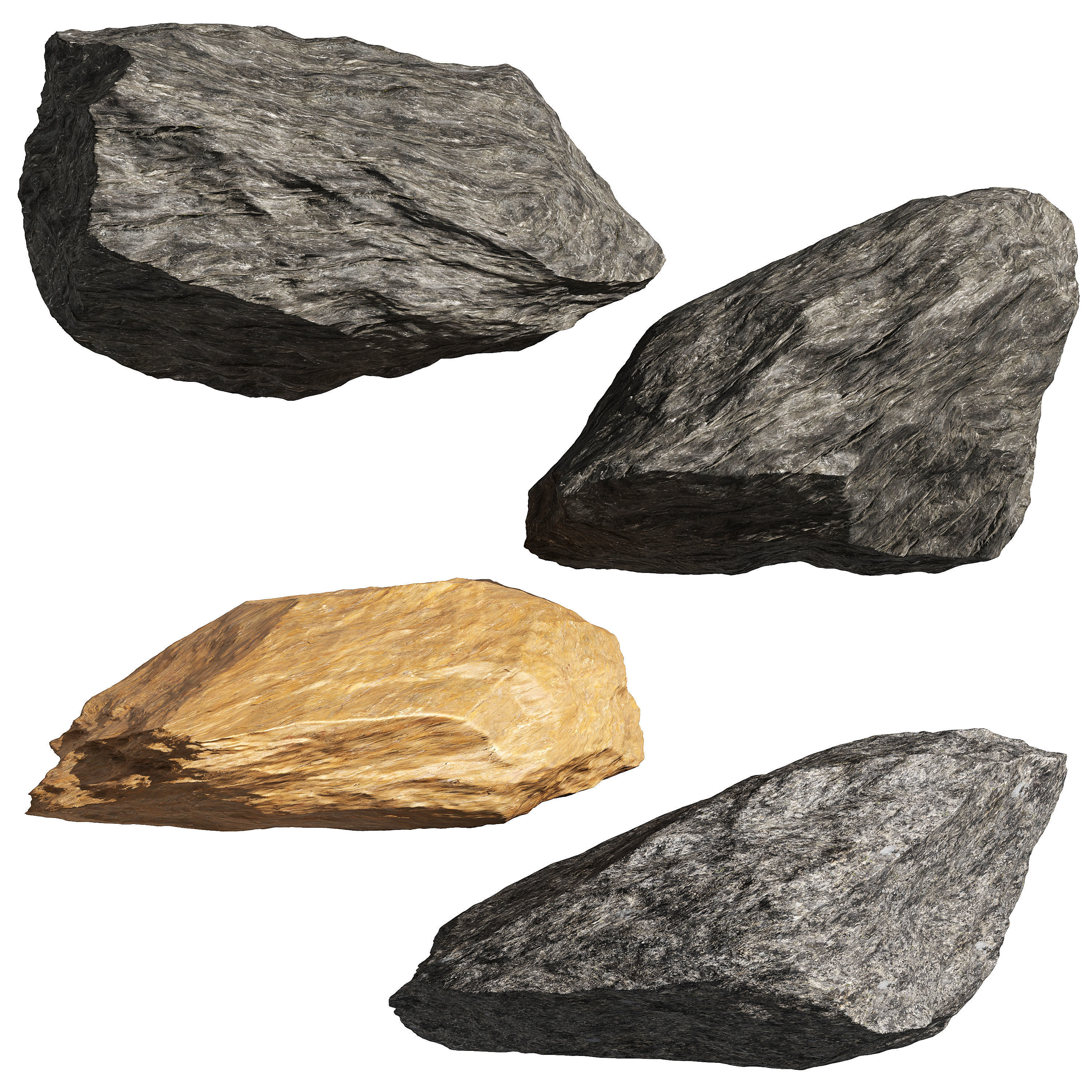 Stone Set 3 C rock 3D model_6