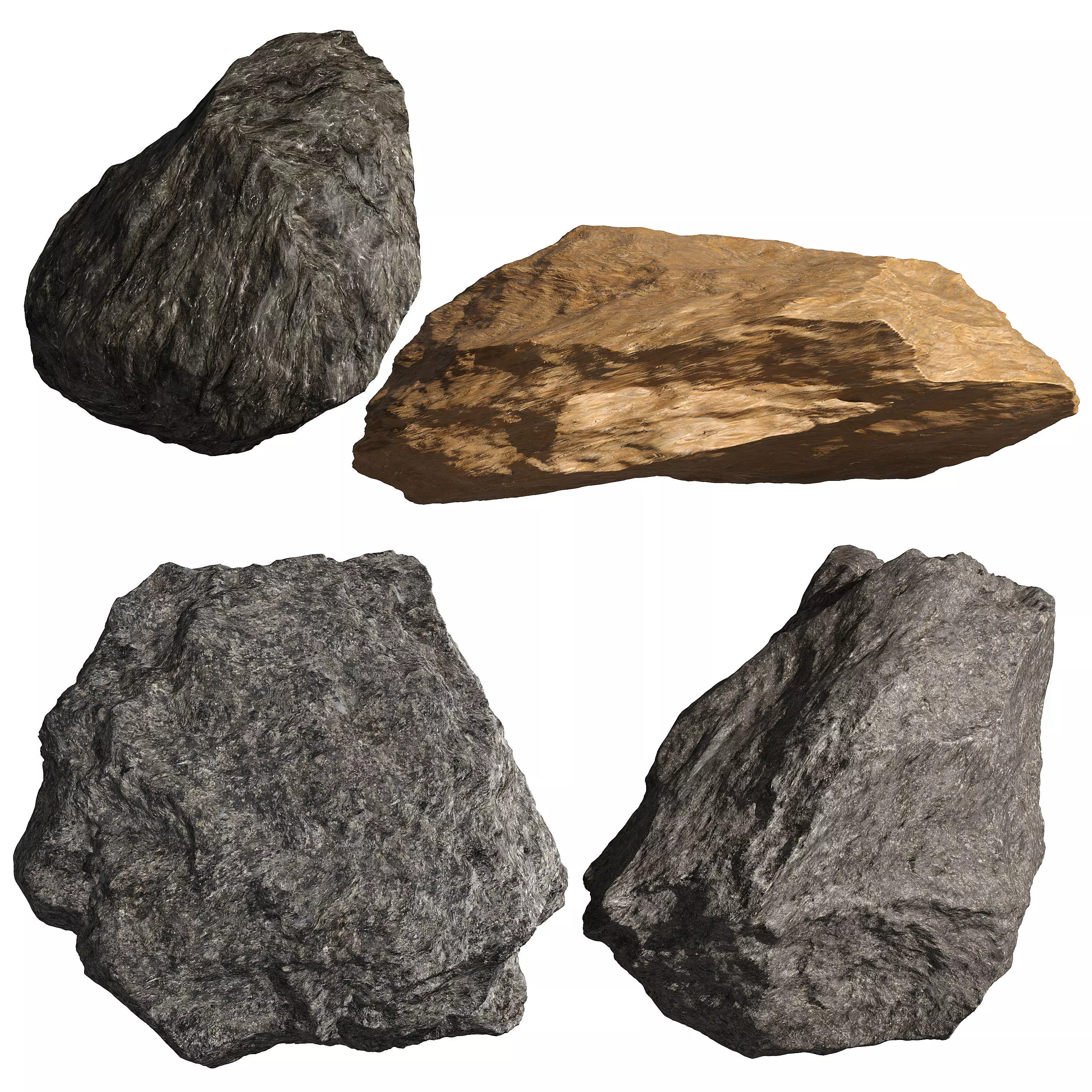 Stone Set 3 C rock 3D model_0