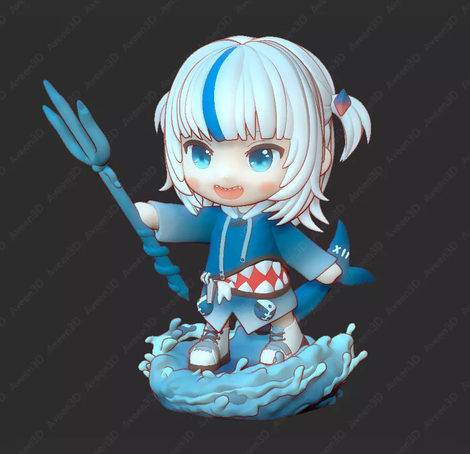 Garw Gura Chibi 3D print model