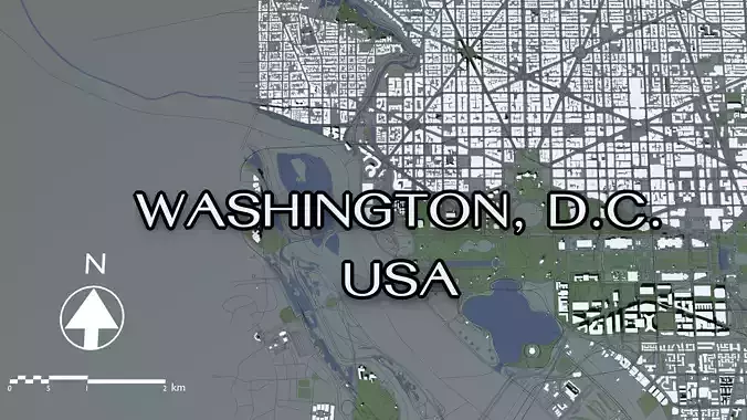 Washington DC USA - Mass buildings 3D model