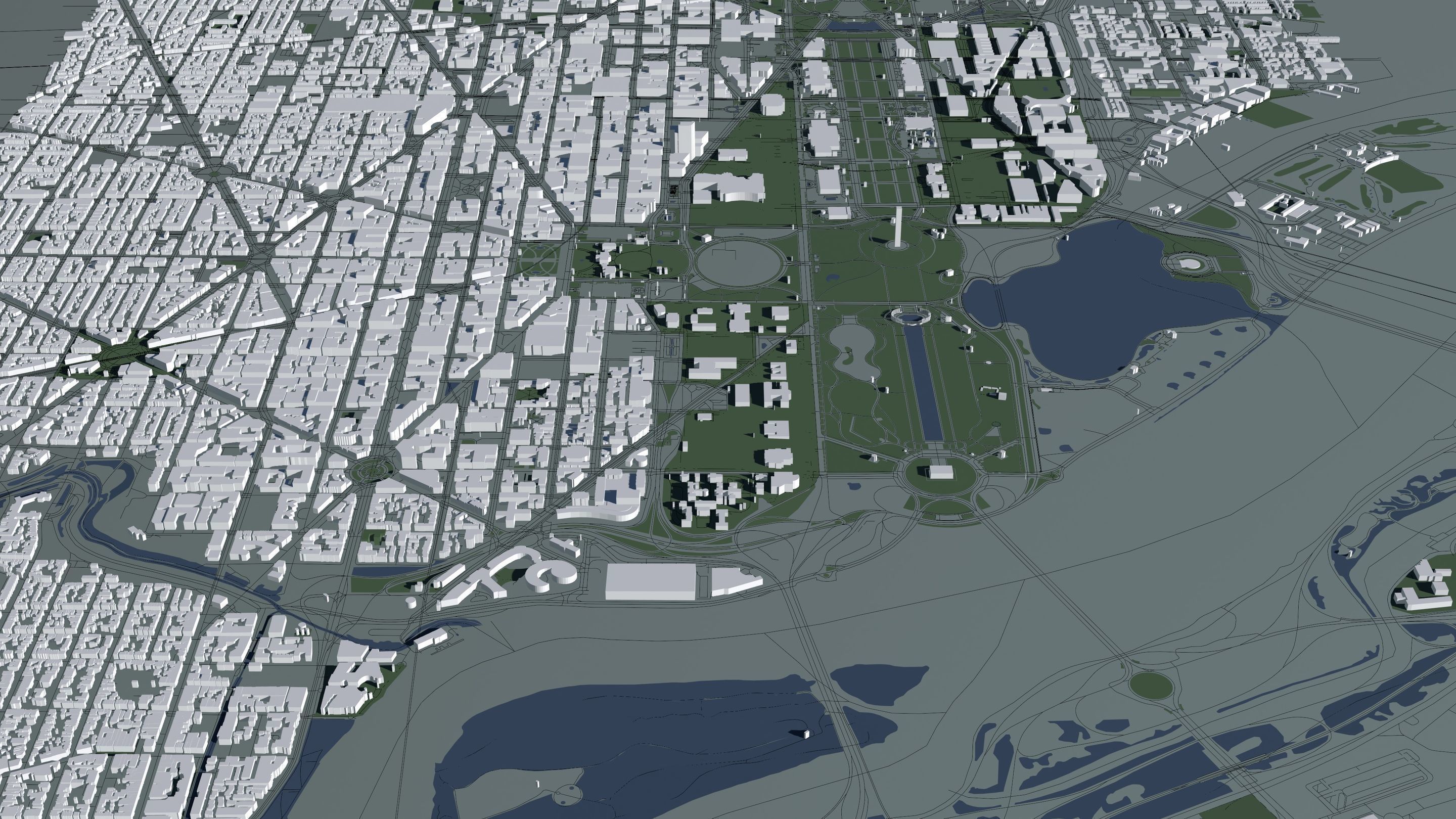 Washington DC USA - Mass buildings 3D model_3