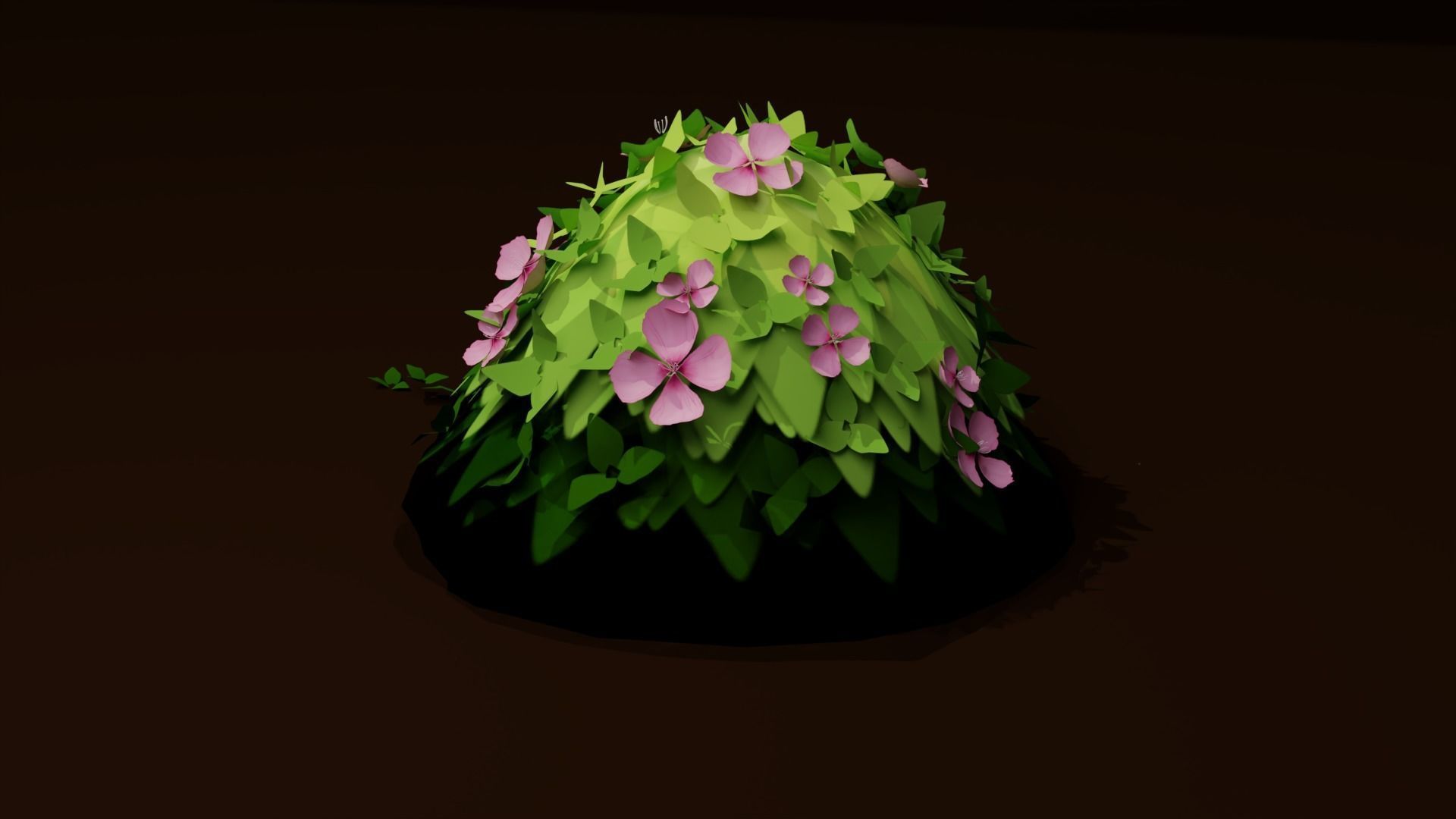 Stylized Bush Low-poly 3D model_2