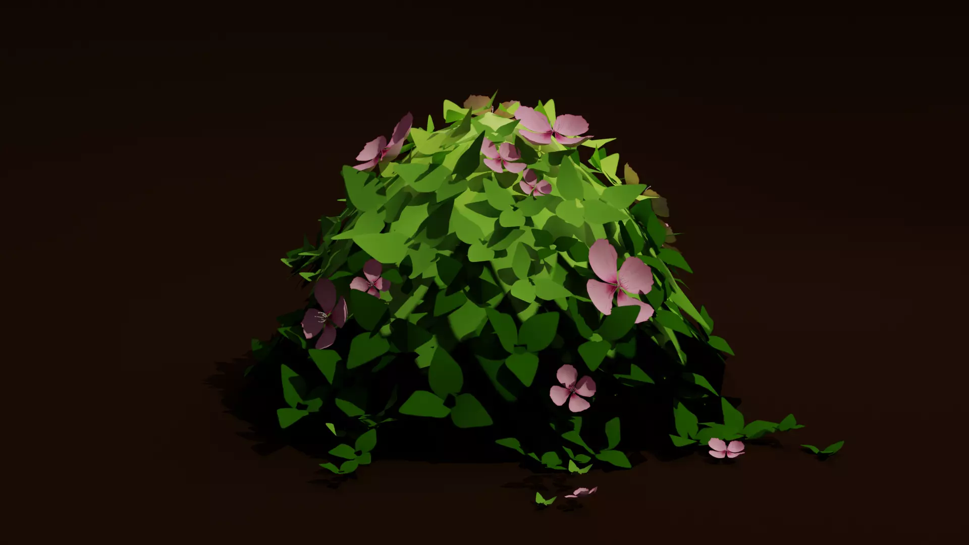 Stylized Bush Low-poly 3D model_0