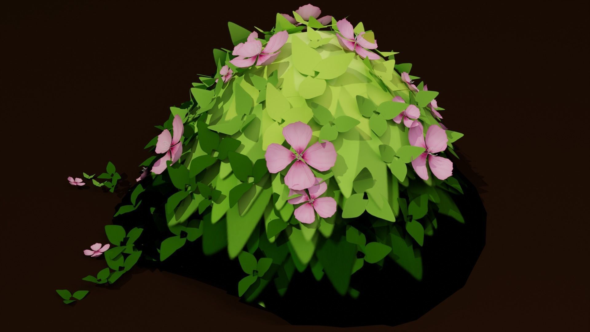 Stylized Bush Low-poly 3D model_1