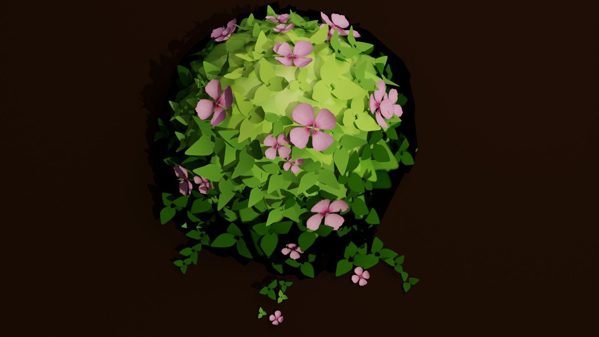 Stylized Bush Low-poly 3D model_3