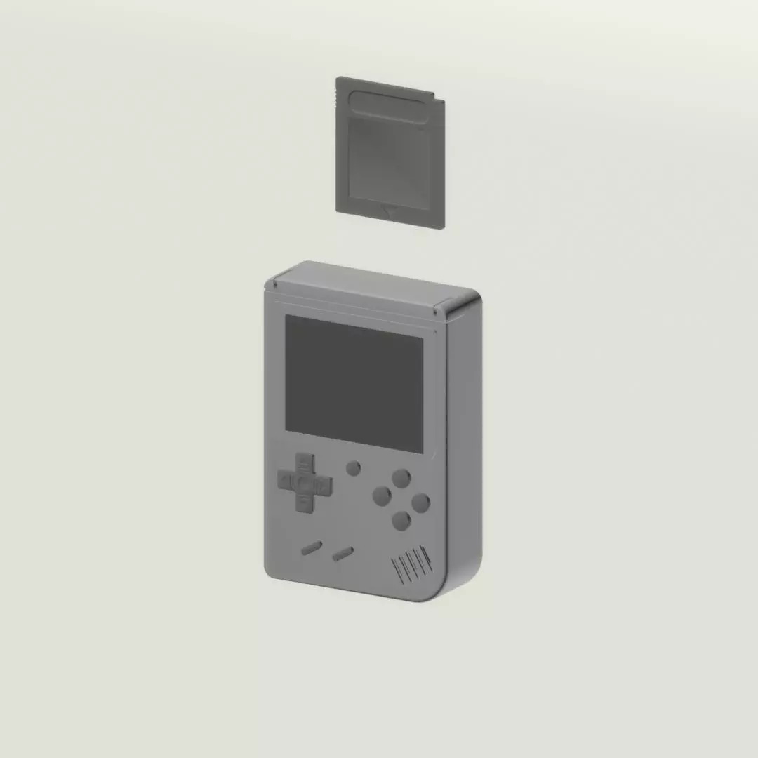 Nintendo Gameboy model and cartridge 3D model_0