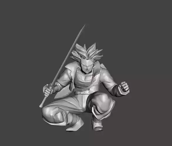 Future Trunks Super Saiyan 3D Model 3D print model