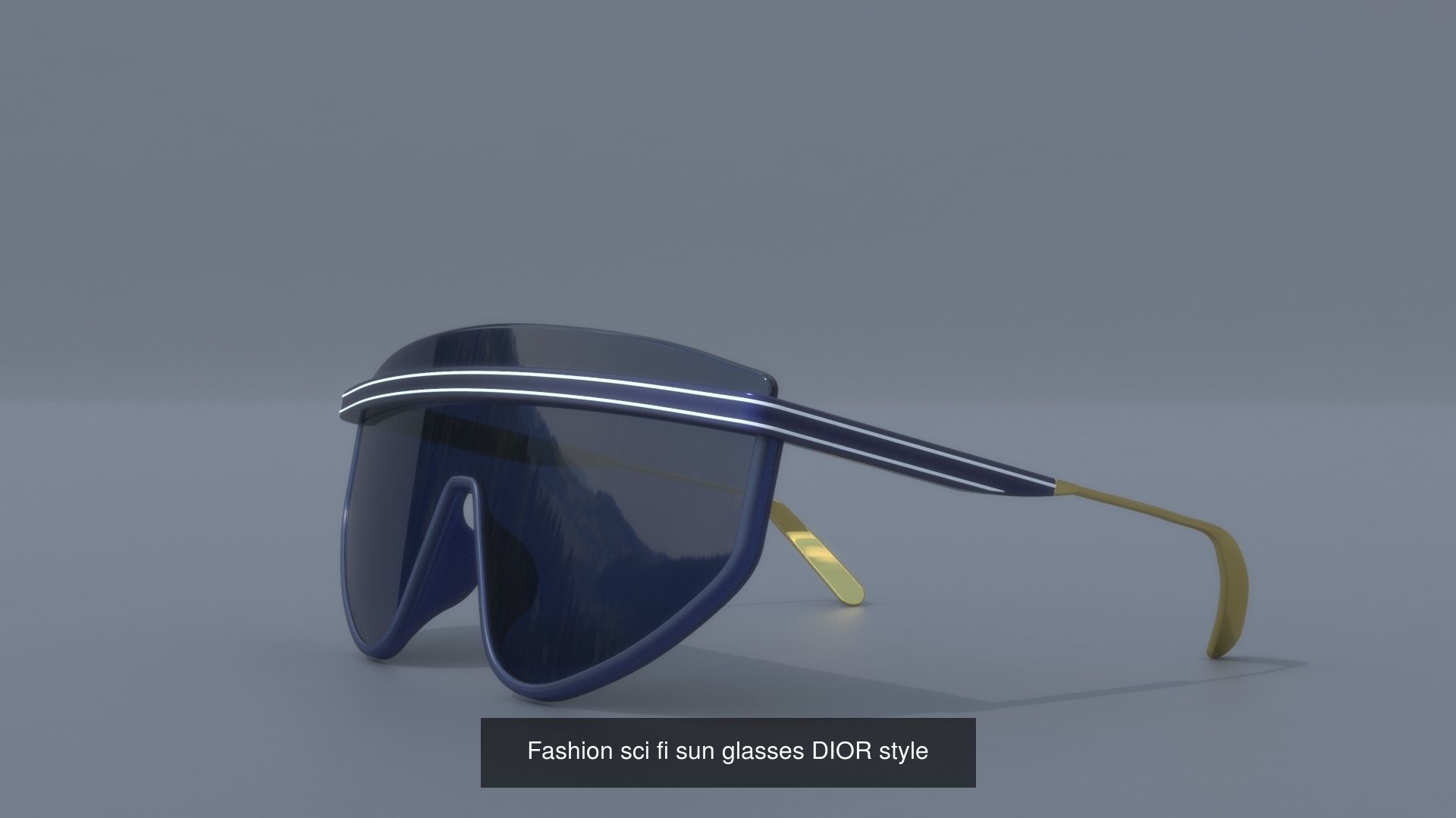 Fashion Sci fi glasses pack x6 3D Model Collection_7