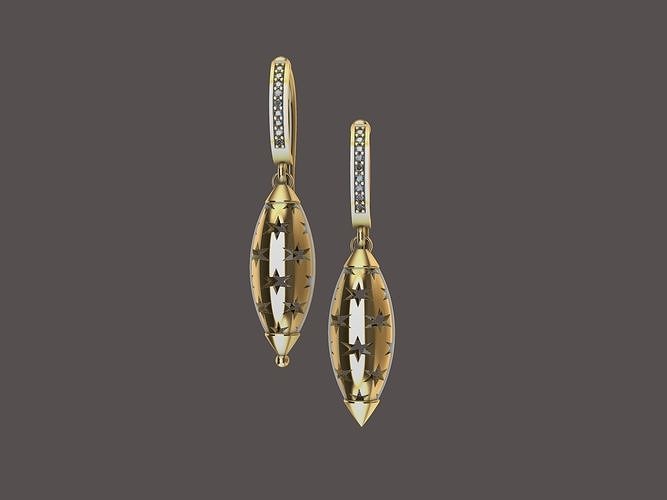 star earrings with earwires 3D print model