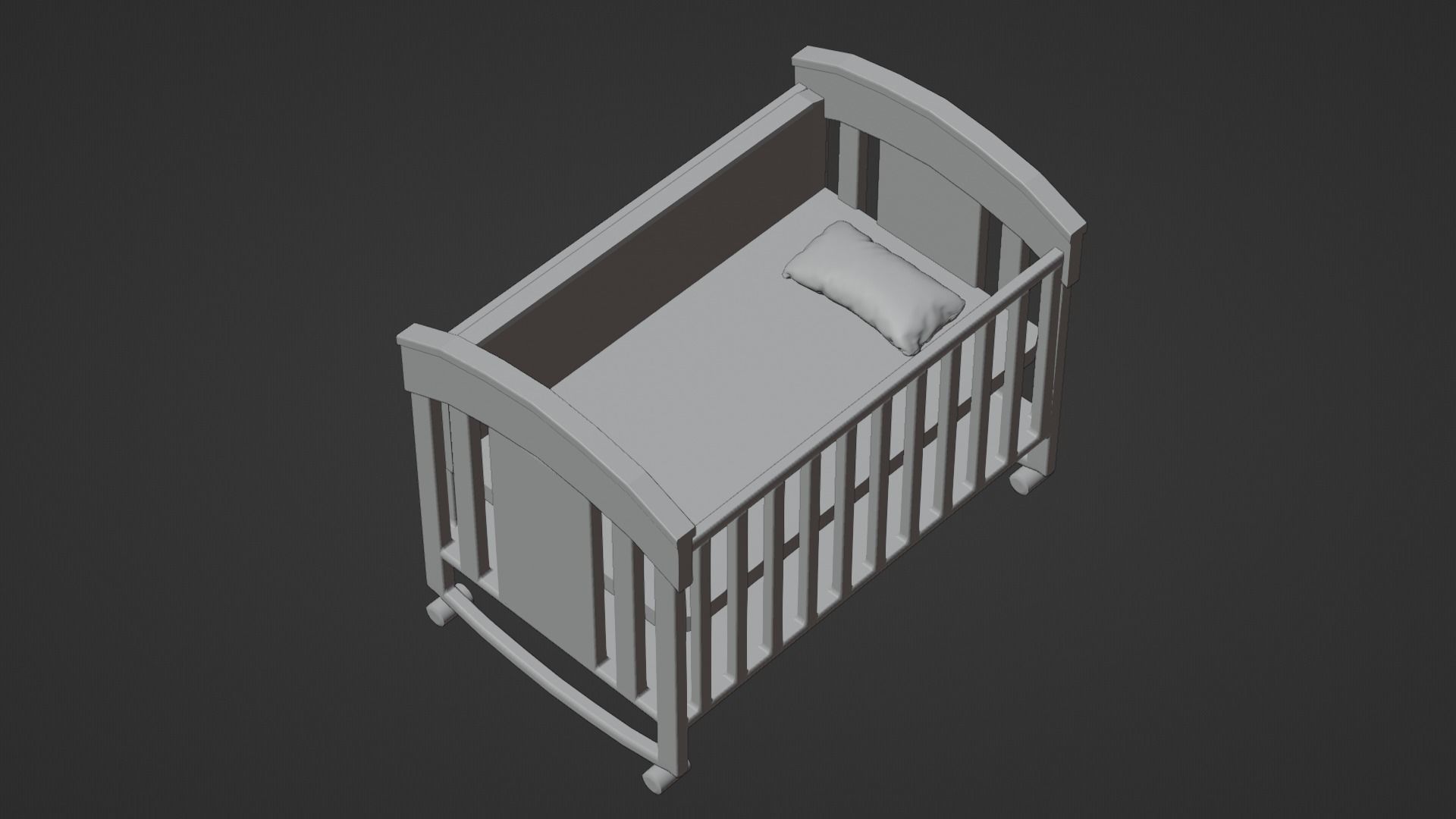 Baby Crib 3D model_1