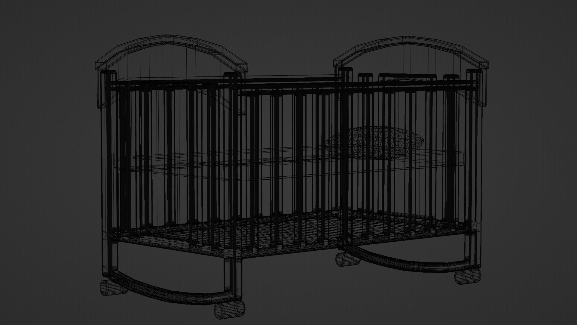 Baby Crib 3D model_2