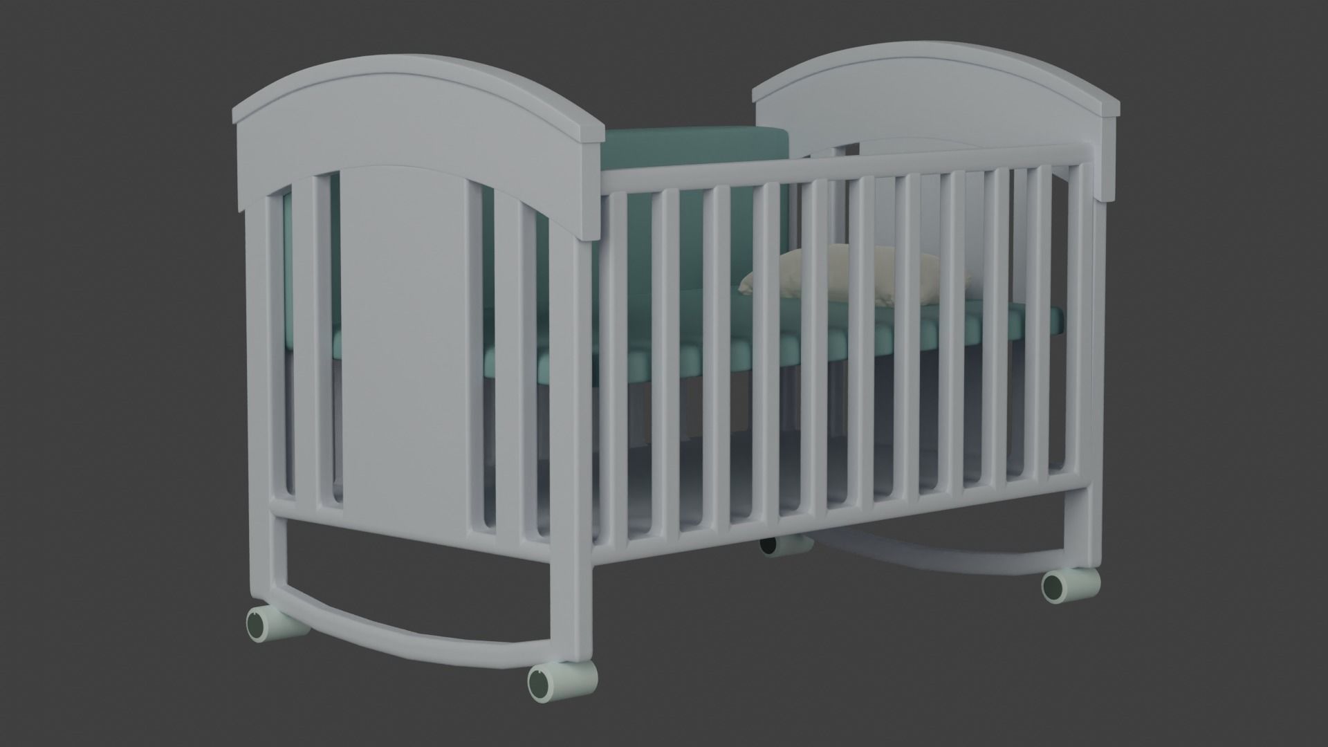 Baby Crib 3D model_7