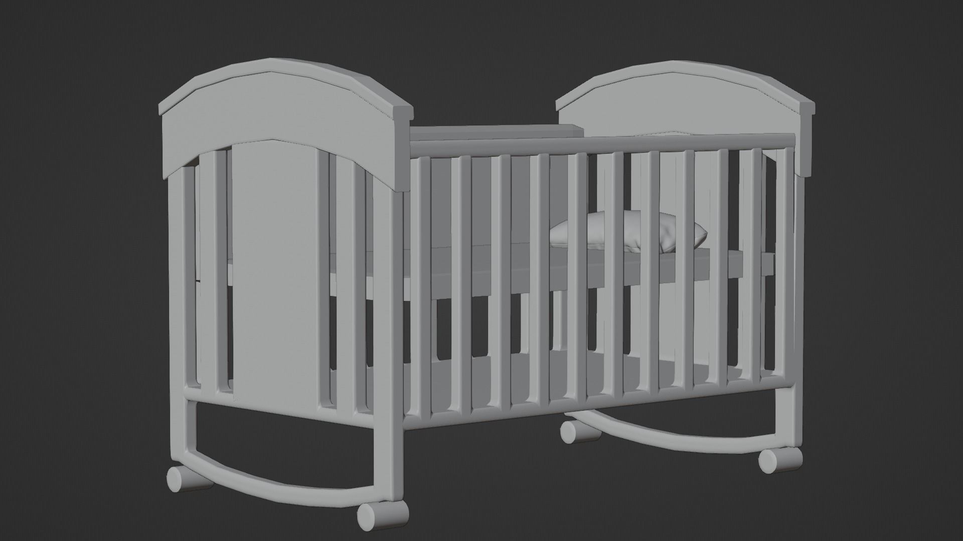 Baby Crib 3D model_6