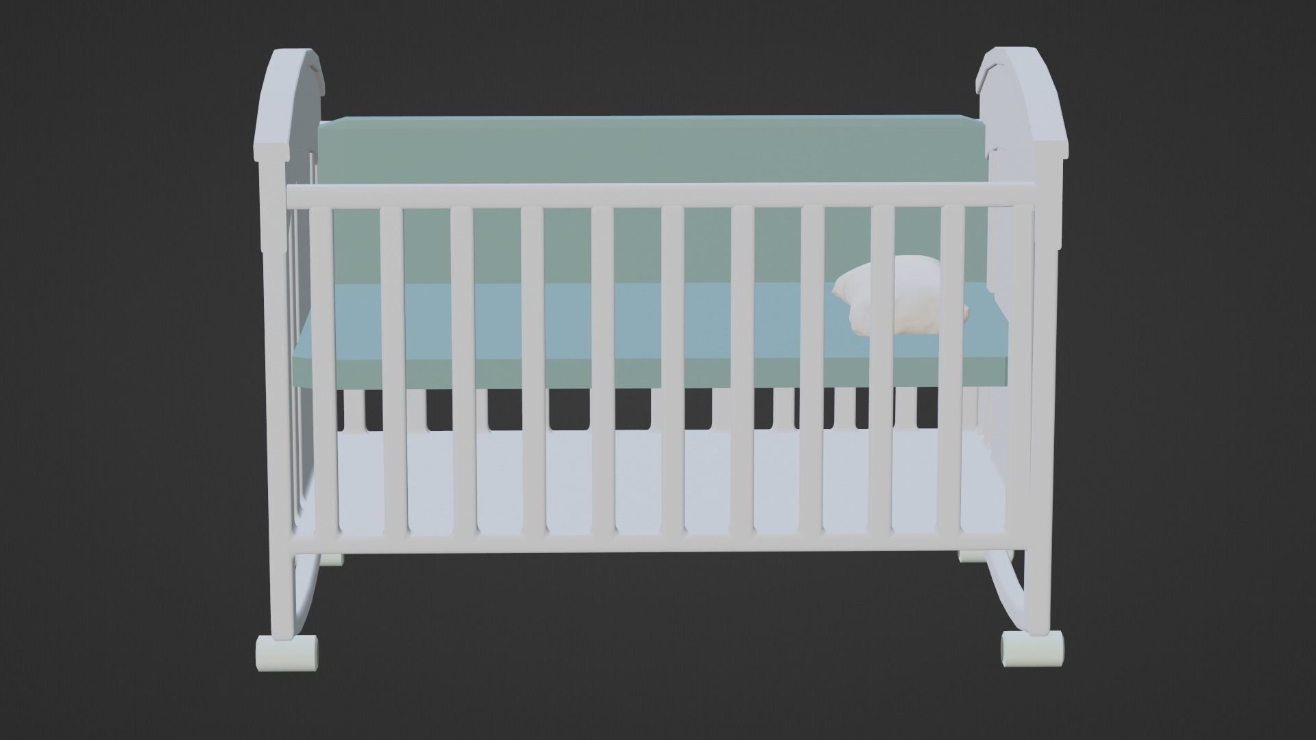 Baby Crib 3D model_3