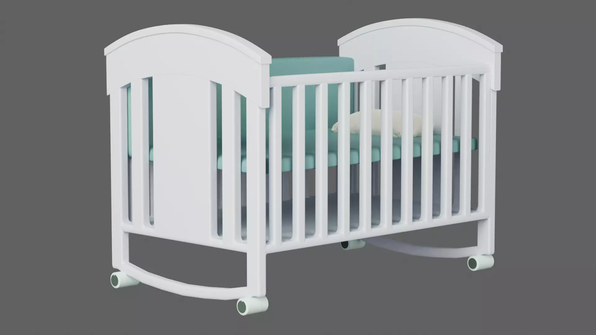 Baby Crib 3D model_0