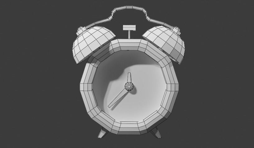 Stylized Alarm Clock Low-poly 3D model_9